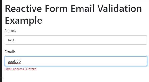 Angular Reactive form email validation using email attribute